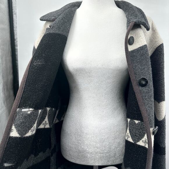 Vintage Y2K The Limited Wool Blend Coat Alpine Scandi Maritime Theme Size M - Picture 4 of 16